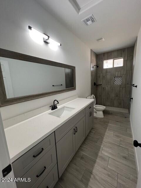 bathroom with toilet and vanity