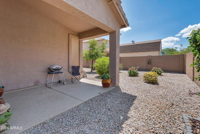 view of patio featuring a fenced backyard