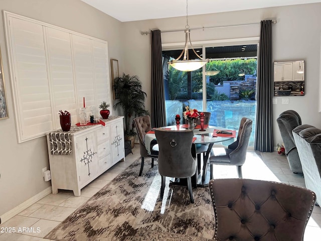 view of tiled dining room