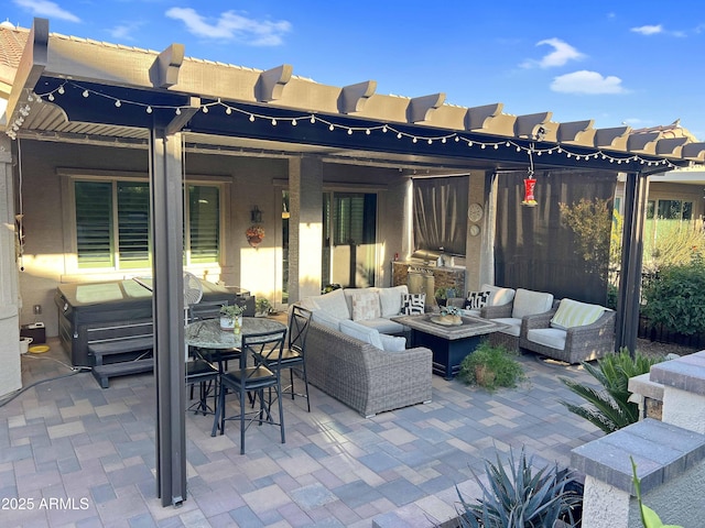 view of patio featuring an outdoor living space