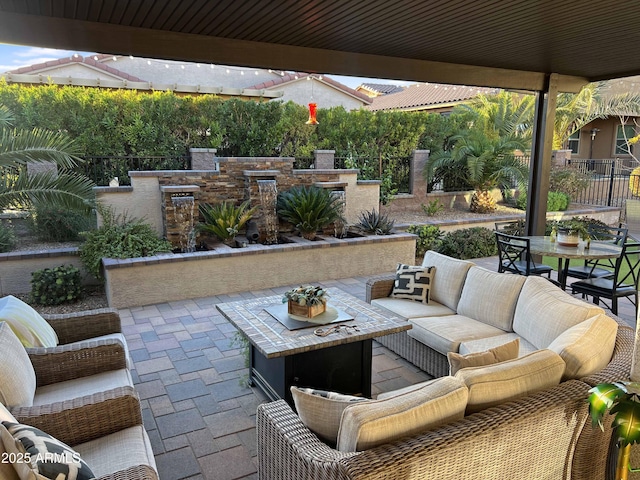 view of patio / terrace featuring an outdoor living space