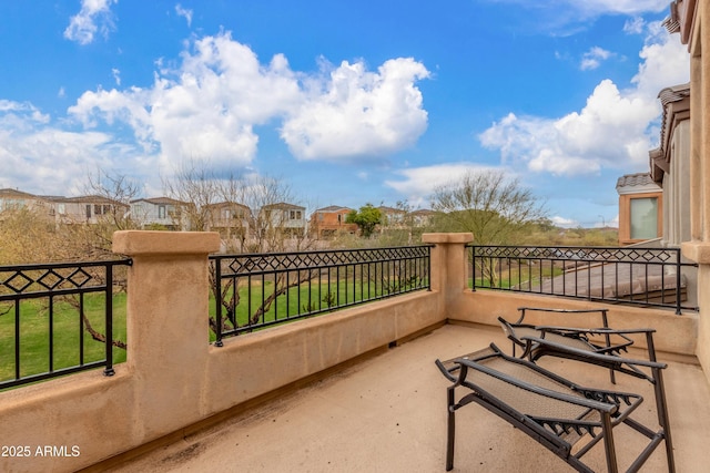 balcony with a residential view