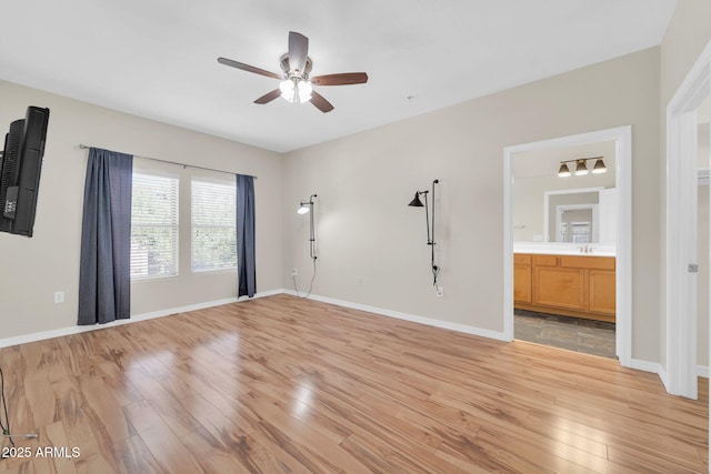 20121 N 76th St Unit 2021, Scottsdale, AZ 85255 - spare room with a ceiling fan, light wood-style flooring, baseboards, and a sink