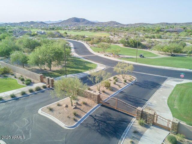 aerial view featuring a mountain view