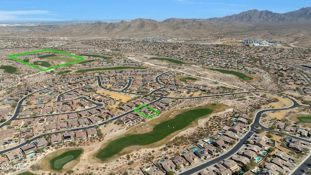 bird's eye view with a mountain view