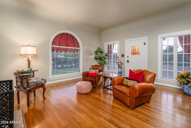 sitting room featuring hardwood / wood-style flooring