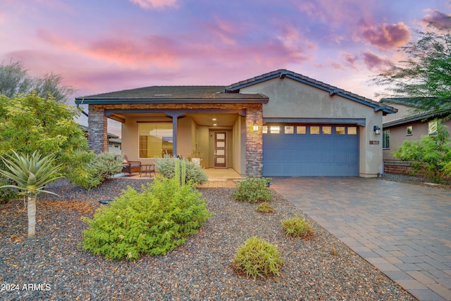 view of front of home featuring a garage