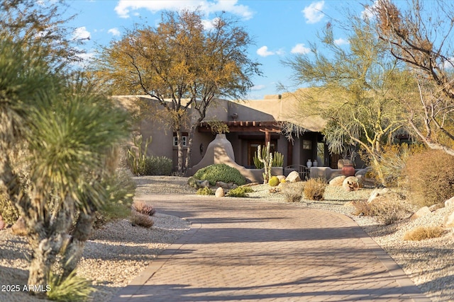 view of pueblo revival-style home