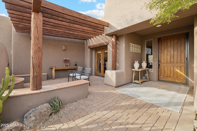 view of patio / terrace featuring a pergola