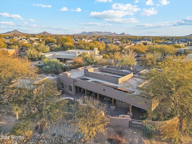 aerial view featuring a mountain view