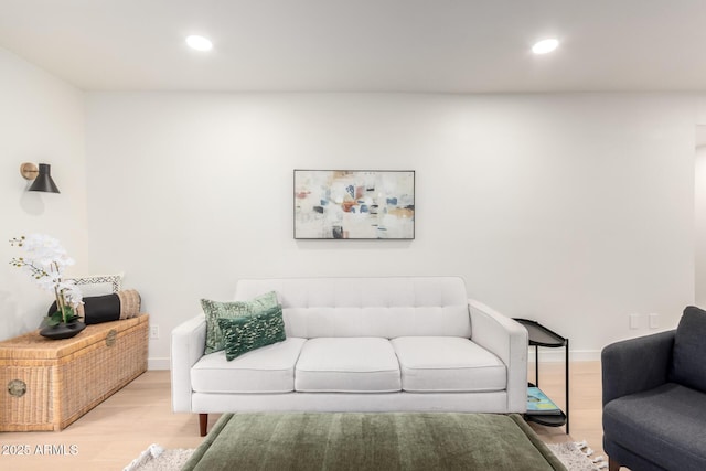 living room with light wood-type flooring