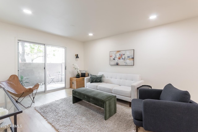 living room featuring light hardwood / wood-style flooring