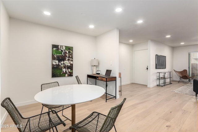 dining area featuring light hardwood / wood-style floors