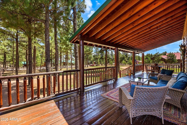 2295 Bison Ranch Trl, Overgaard, AZ 85933 - view of wooden terrace