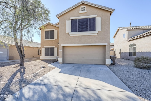 view of property featuring a garage