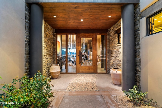 entrance to property with french doors