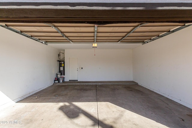 garage with electric water heater