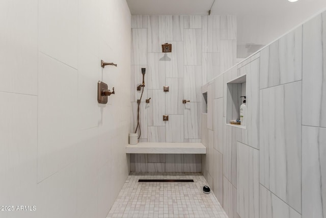 9921 E Doubletree Ranch Rd, Scottsdale, AZ 85258 - bathroom featuring a tile shower