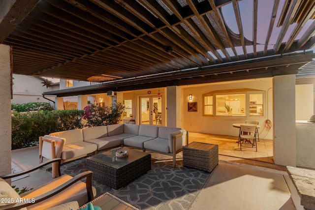 9921 E Doubletree Ranch Rd, Scottsdale, AZ 85258 - view of patio featuring french doors and an outdoor living space