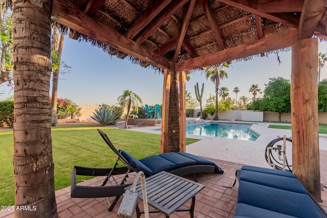 9921 E Doubletree Ranch Rd, Scottsdale, AZ 85258 - fenced backyard with a gazebo and a patio area