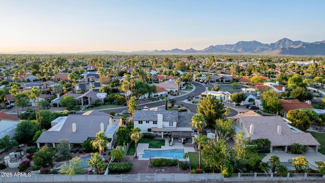 9921 E Doubletree Ranch Rd, Scottsdale, AZ 85258 - aerial perspective of suburban area with a mountainous background