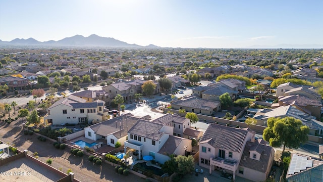 aerial view with a mountain view