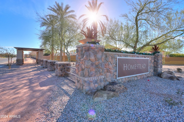 view of community sign