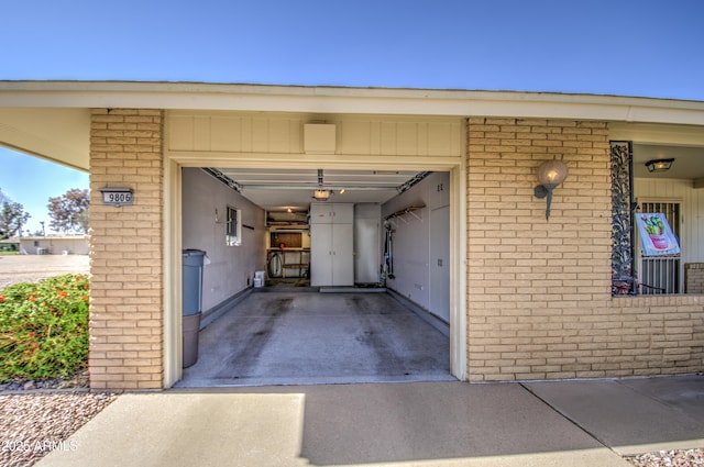 view of garage