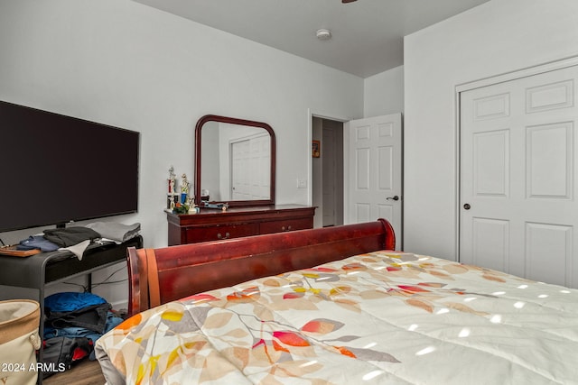 bedroom featuring hardwood / wood-style floors