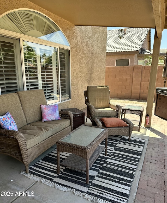 view of patio with fence