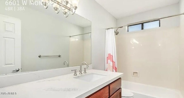6601 W Montego Ln, Glendale, AZ 85306 - full bathroom with vanity, shower / bath combo, and toilet