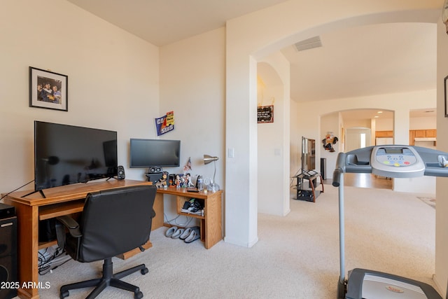 170 E Canary Ct, San Tan Valley, AZ 85143 - home office featuring carpet floors and arched walkways