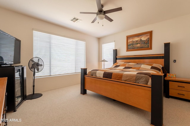 170 E Canary Ct, San Tan Valley, AZ 85143 - bedroom featuring light carpet, ceiling fan, and baseboards