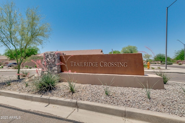 view of community sign