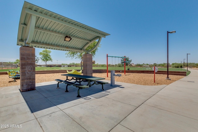 view of community featuring playground community