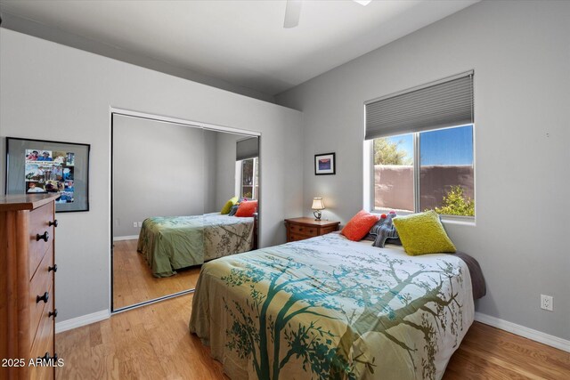 34611 N Sunset Trl, Cave Creek, AZ 85331 - bedroom featuring light wood finished floors, baseboards, and a ceiling fan