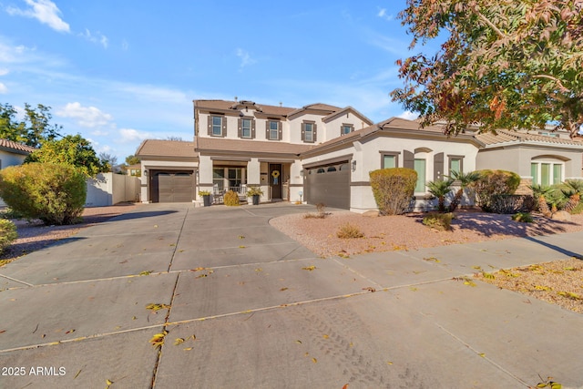 view of front of house with a garage