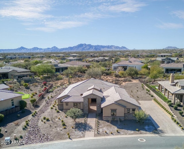 bird's eye view featuring a mountain view