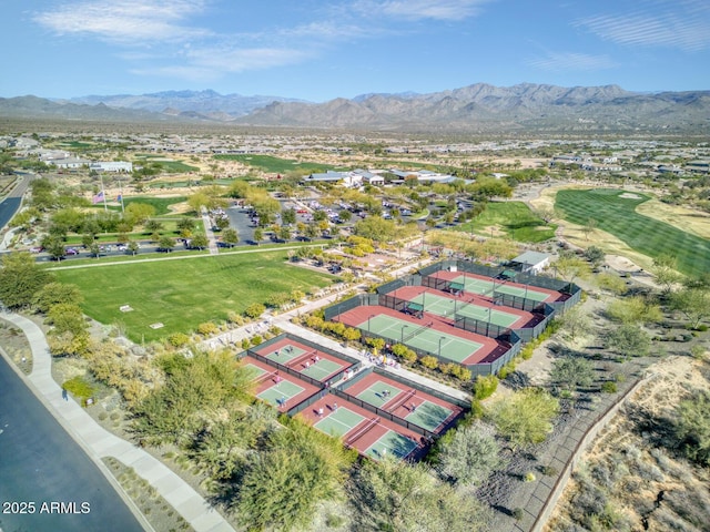 aerial view featuring a mountain view