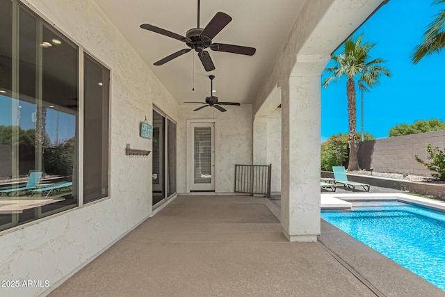 6805 S Sapphire Way, Chandler, AZ 85249 - view of pool featuring a patio and ceiling fan