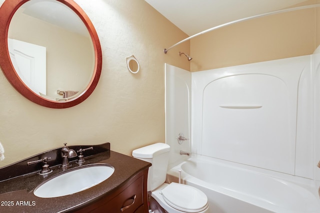 5734 S 21st Pl, Phoenix, AZ 85040 - bathroom featuring shower / washtub combination, vanity, and a textured wall