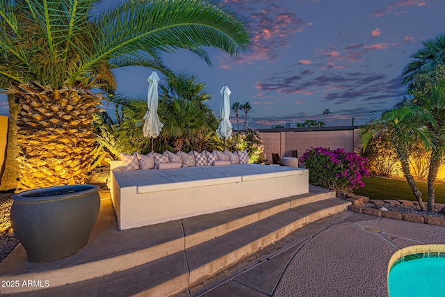 7821 N Via De La Sombre, Scottsdale, AZ 85258 - view of patio with fence and outdoor lounge area