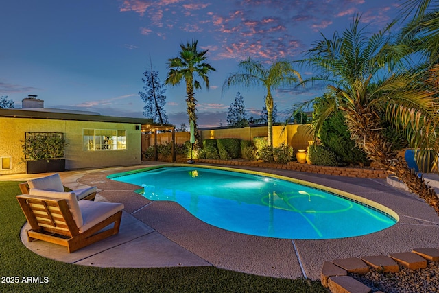 7821 N Via De La Sombre, Scottsdale, AZ 85258 - view of swimming pool with a fenced backyard and a patio area