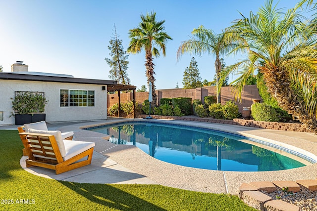 7821 N Via De La Sombre, Scottsdale, AZ 85258 - view of pool with a fenced backyard and a patio area