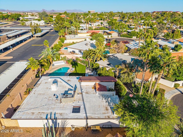 7821 N Via De La Sombre, Scottsdale, AZ 85258 - aerial perspective of suburban area with a pool area and a mountain backdrop