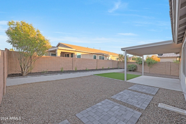 view of yard with a patio area