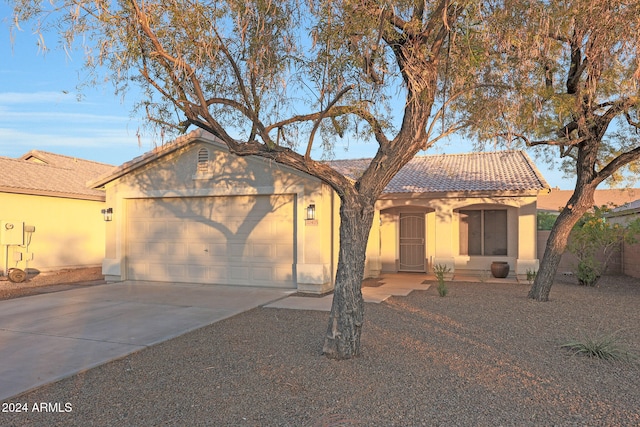 view of front of home with a garage