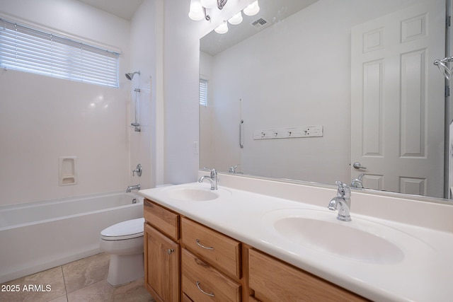 6230 W Montebello Way, Florence, AZ 85132 - full bathroom with double vanity, bathing tub / shower combination, and tile patterned flooring