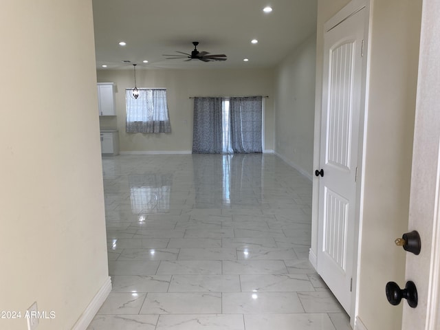 38712 W Sherman St, Tonopah, AZ 85354 - empty room with light marble finish flooring, baseboards, recessed lighting, and a ceiling fan
