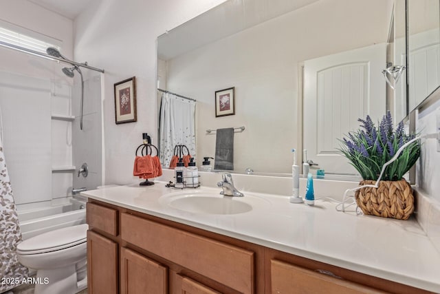 4216 W Harwell Rd, Laveen, AZ 85339 - full bath with vanity, toilet, and shower / bath combo with shower curtain